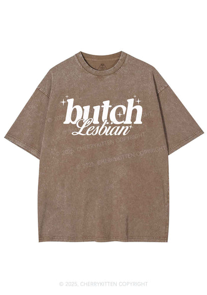 Butch Lesbian Y2K Shirts Washed Tee Cherrykitten
