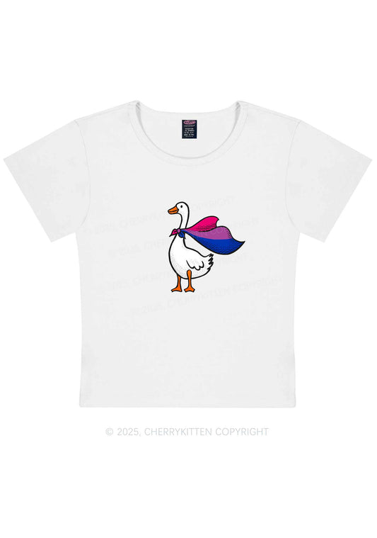 Bisexual Goose Pride Y2K Baby Tee Cherrykitten
