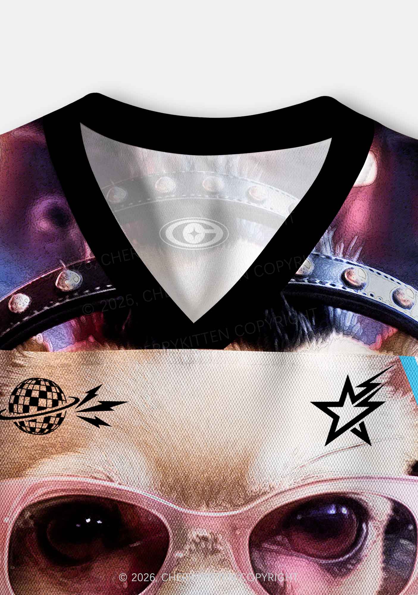 Punk Rock Chihuahua DJ Y2K Crop Sport Jersey Shirts Cherrykitten
