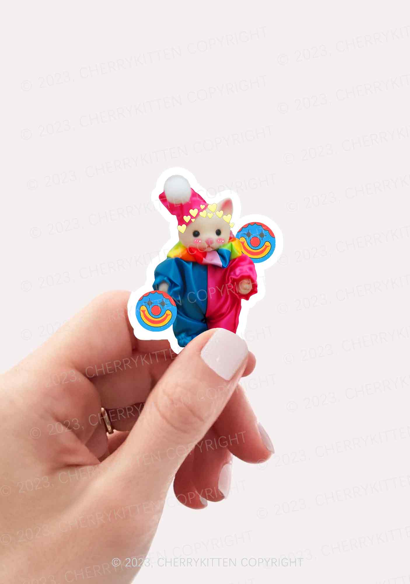 Chat Clown 1Pc Y2K Sticker Cherrykitten