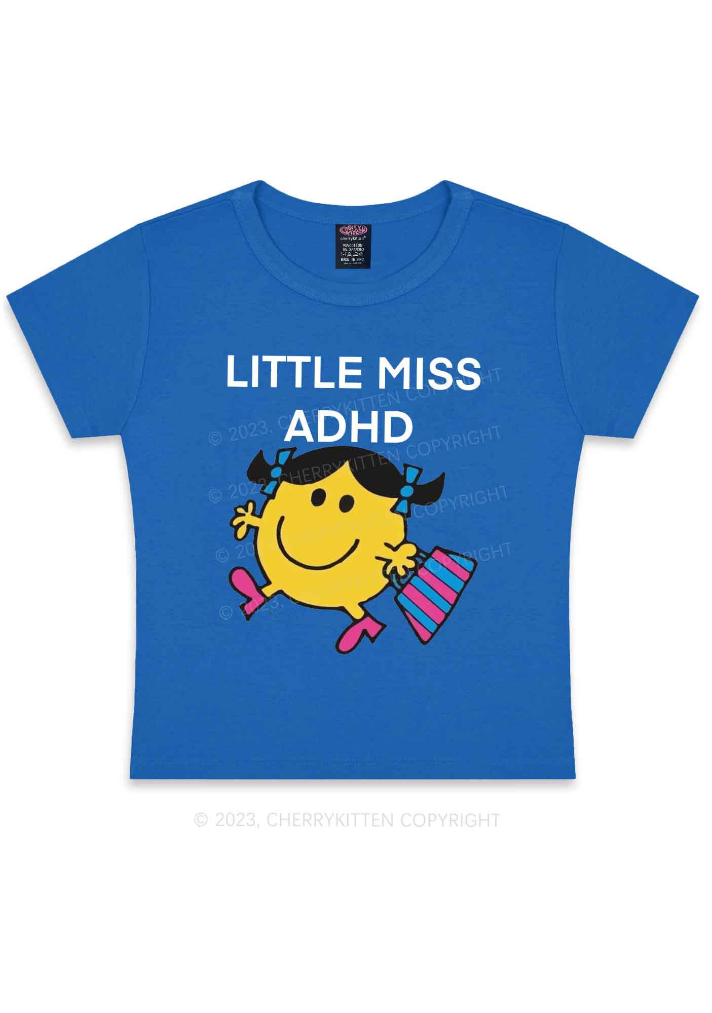 Little Miss ADHD Y2K Baby Tee Cherrykitten