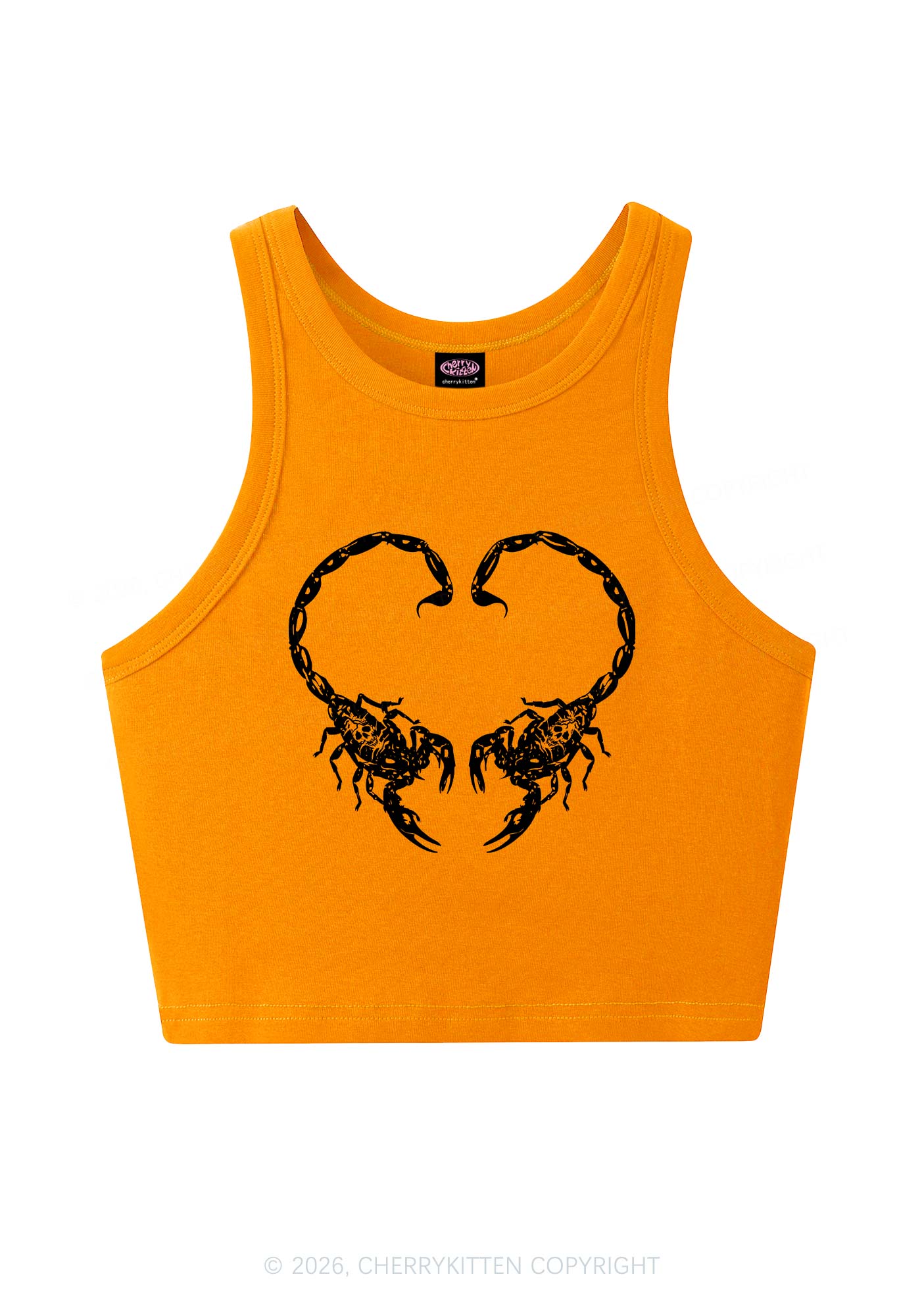 Skull Scorpion Heart Y2K Crop Tank Top Cherrykitten