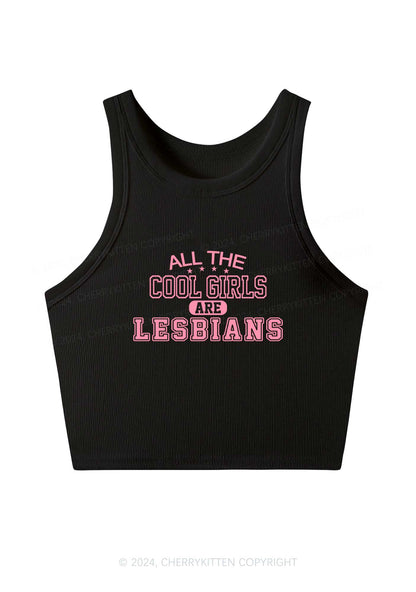 Cool Girls Are Lesbians Y2K Crop Tank Top Cherrykitten