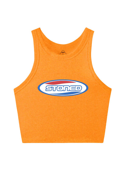 Stoned Slogan Y2K Crop Tank Top Cherrykitten
