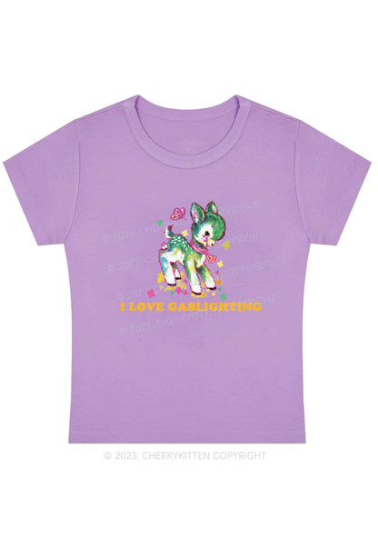 Curvy I Love Gaslighting Y2K Baby Tee Cherrykitten