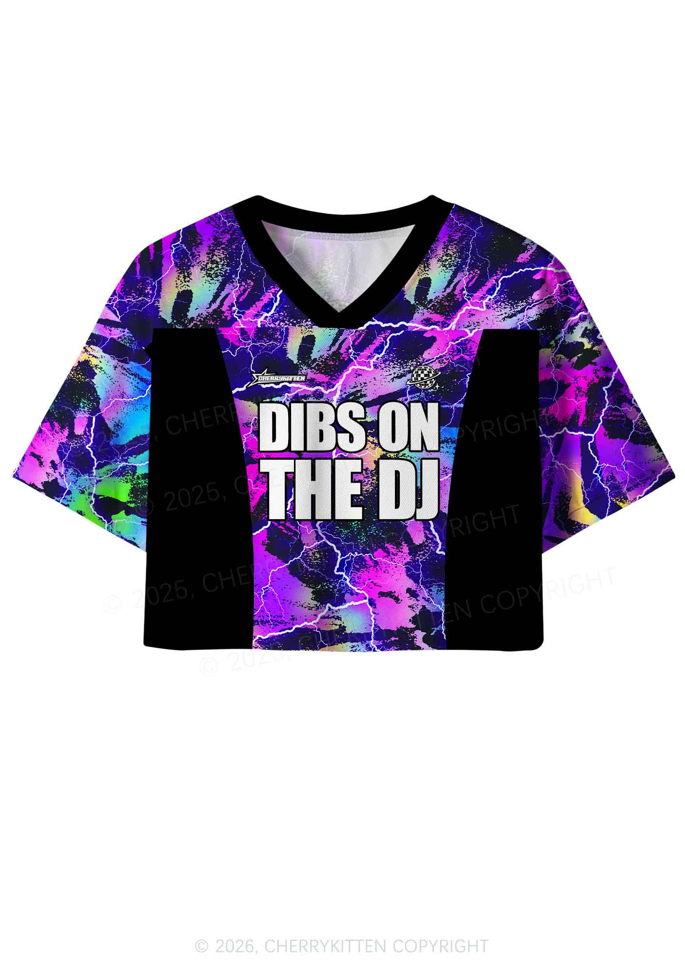 Dibs On The DJ Lightning Y2K Crop Sport Jersey Shirts Cherrykitten
