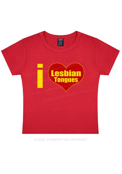 I Love Lesbian Tongues Y2K Baby Tee Cherrykitten