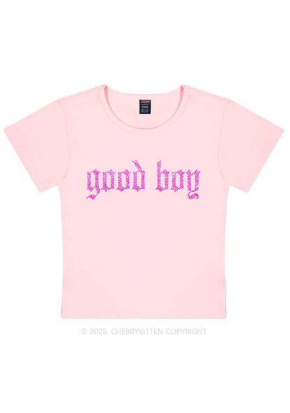 Glitter Good Boy Y2K Baby Tee Cherrykitten