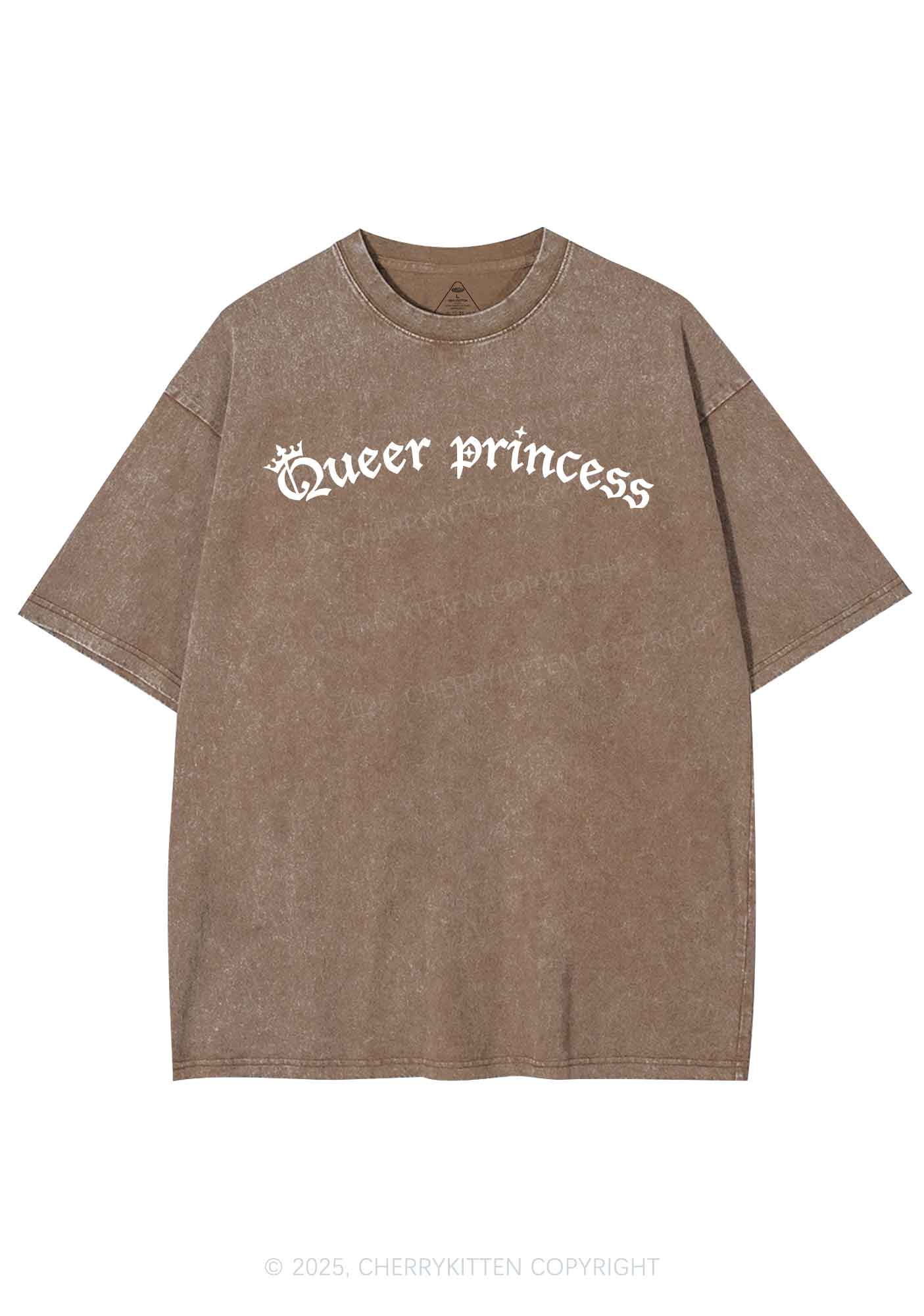 Gothic Queer Princess Pride Y2K Shirts Washed Tee Cherrykitten
