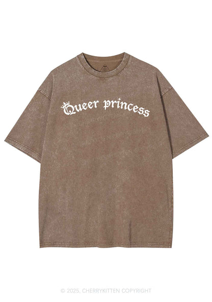 Gothic Queer Princess Pride Y2K Shirts Washed Tee Cherrykitten