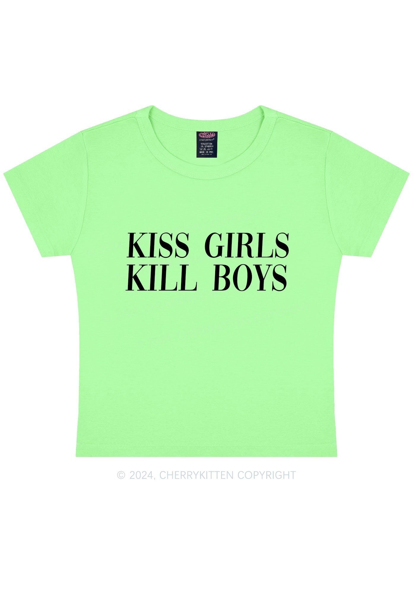 Kiss Girls Y2K Baby Tee Cherrykitten