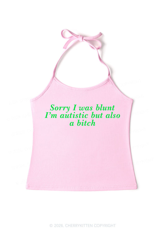 Sorry I Was Blunt Y2K Halter Neck Cami Cherrykitten