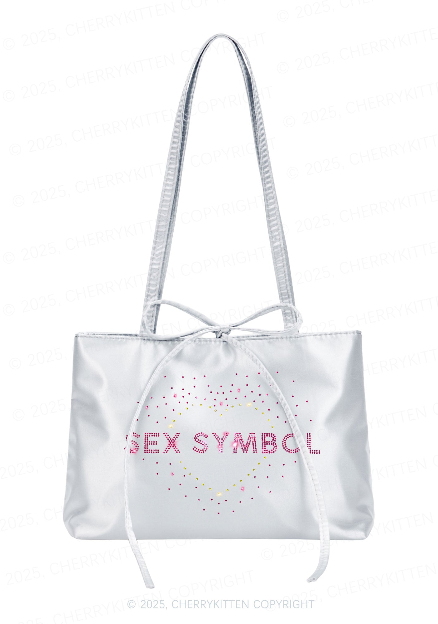Rhinestone Sx Symbol Y2K Satin Bags Cherrykitten