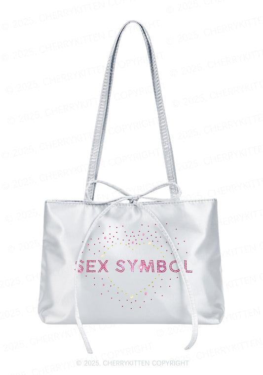Rhinestone Sx Symbol Y2K Satin Bags Cherrykitten