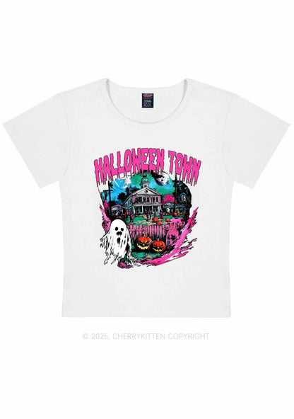 Halloween Ghost Town Y2K Baby Tee Cherrykitten