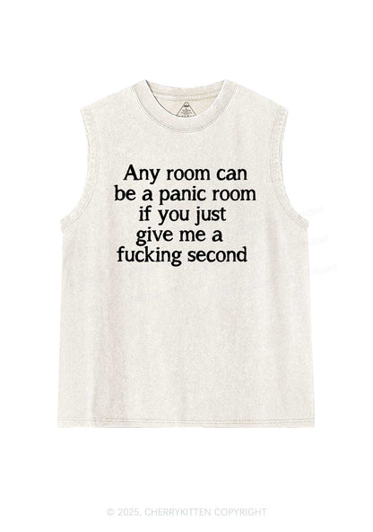 Any Room Can Be Panic Y2K Washed Muscle Tank Cherrykitten