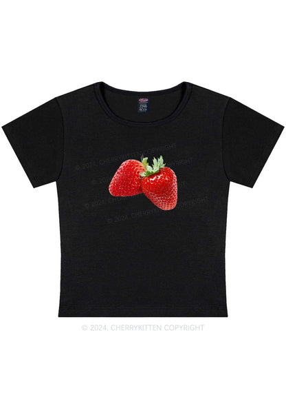 Curvy Pretty Strawberry Y2K Baby Tee Cherrykitten