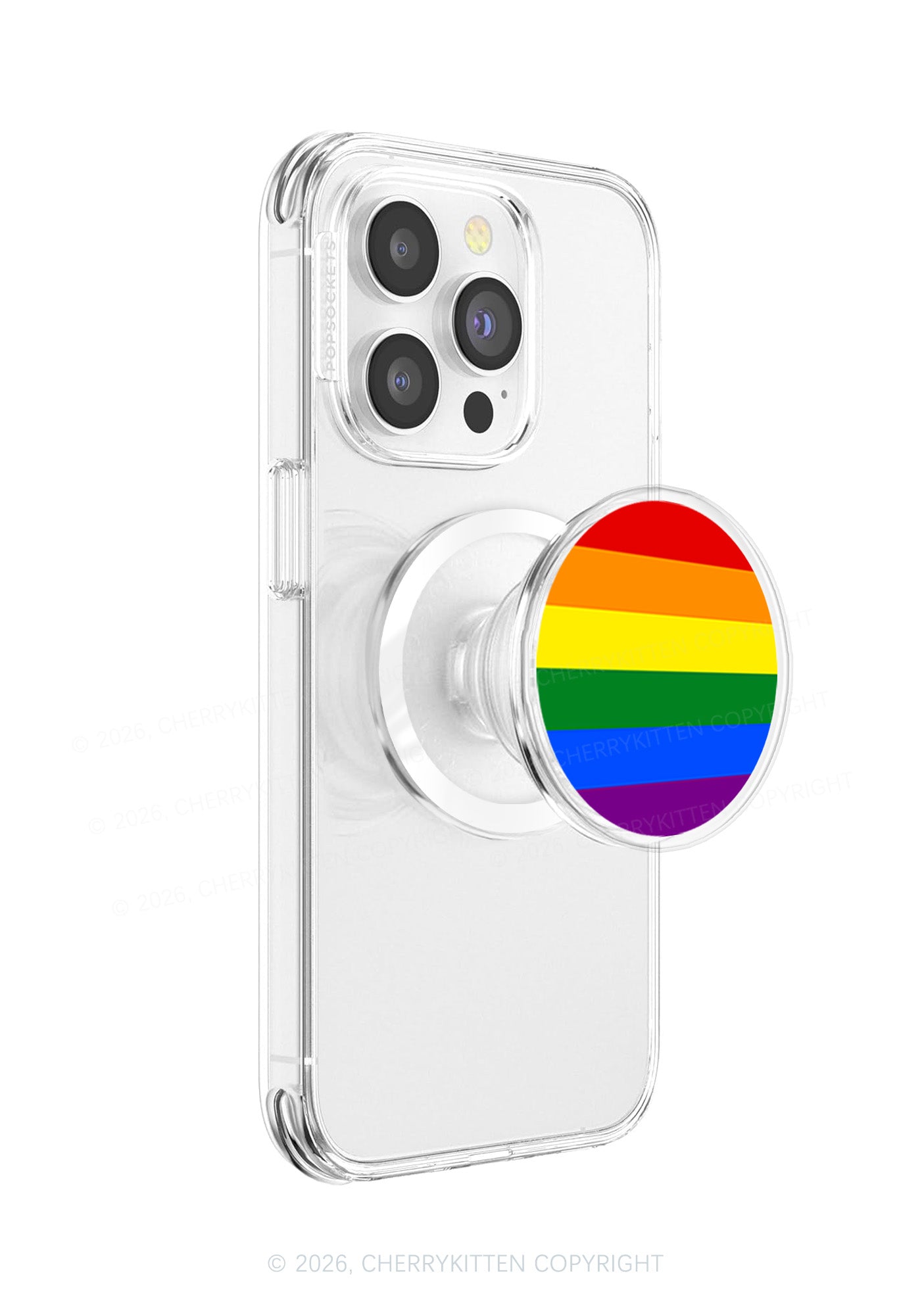 Rainbow Stripes Pride Y2K Magnetic Phone Grip Holder Cherrykitten