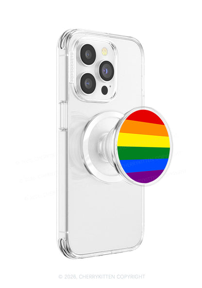 Rainbow Stripes Pride Y2K Magnetic Phone Grip Holder Cherrykitten
