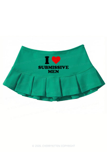 I Love S Men Y2K Mini Pleated Skirts Cherrykitten