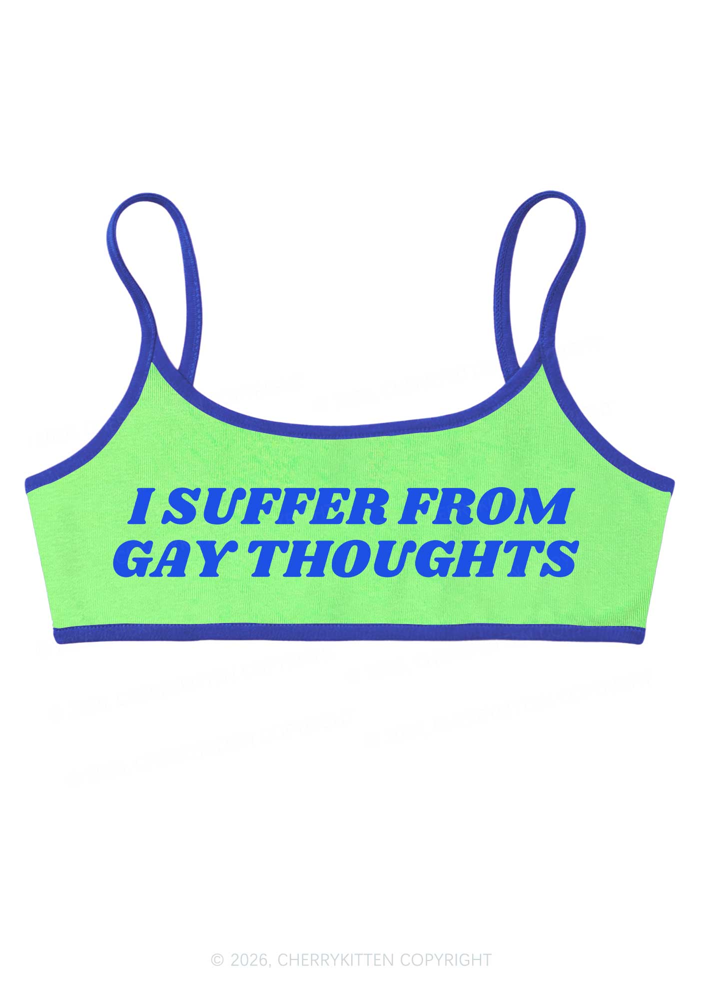 I Suffer From Gay Thoughts Pride Y2K Super Crop Cami Cherrykitten