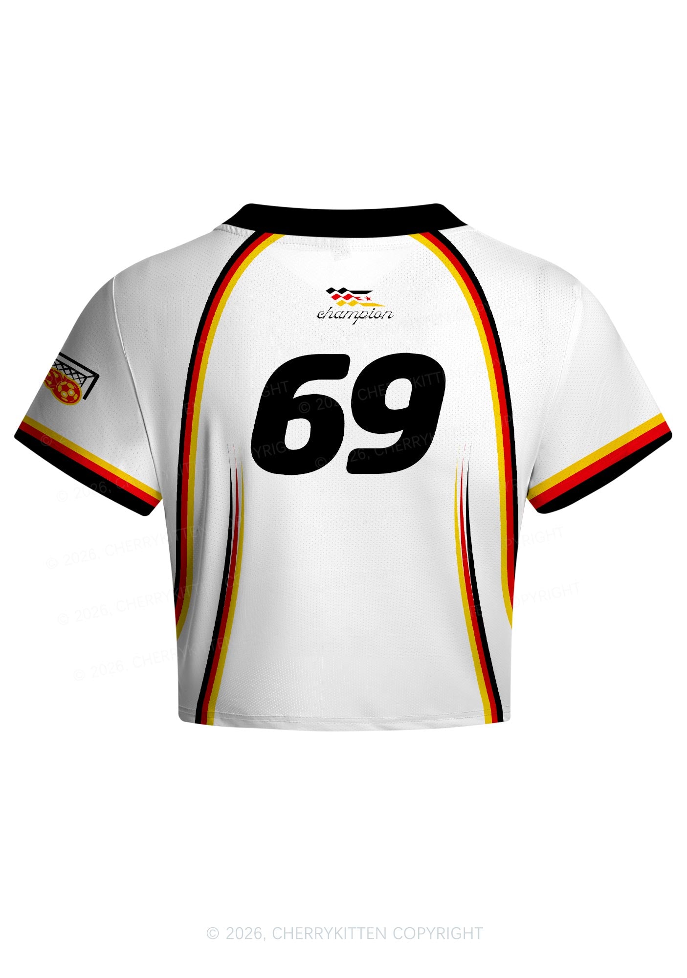 White Custom Text Y2K Crop Football Jersey Shirts Cherrykitten