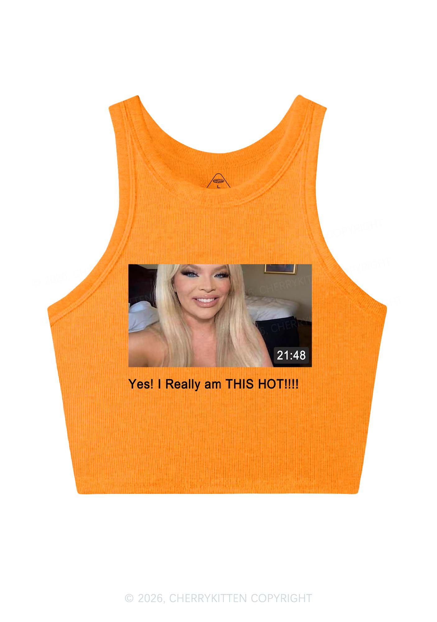 I Am Really Hot Y2K Crop Tank Top Cherrykitten
