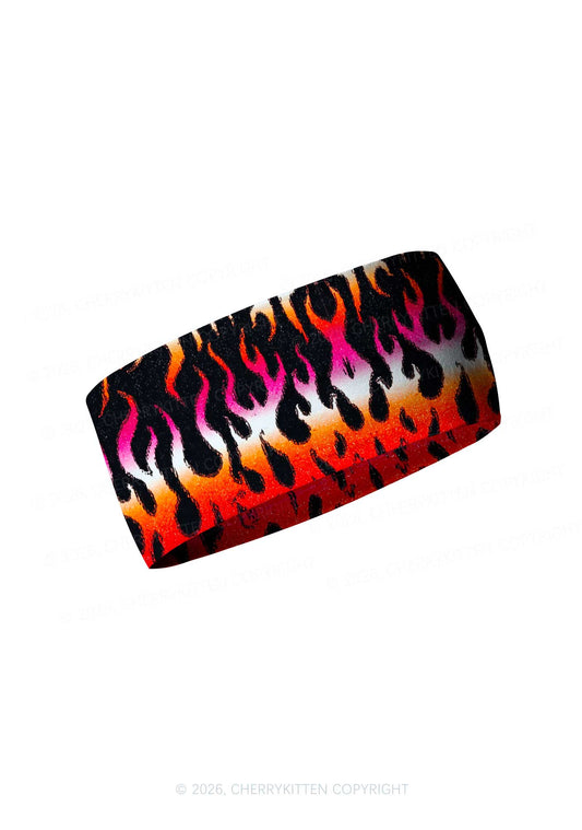 Lesbian Flame Pride Y2K Print Headband Cherrykitten