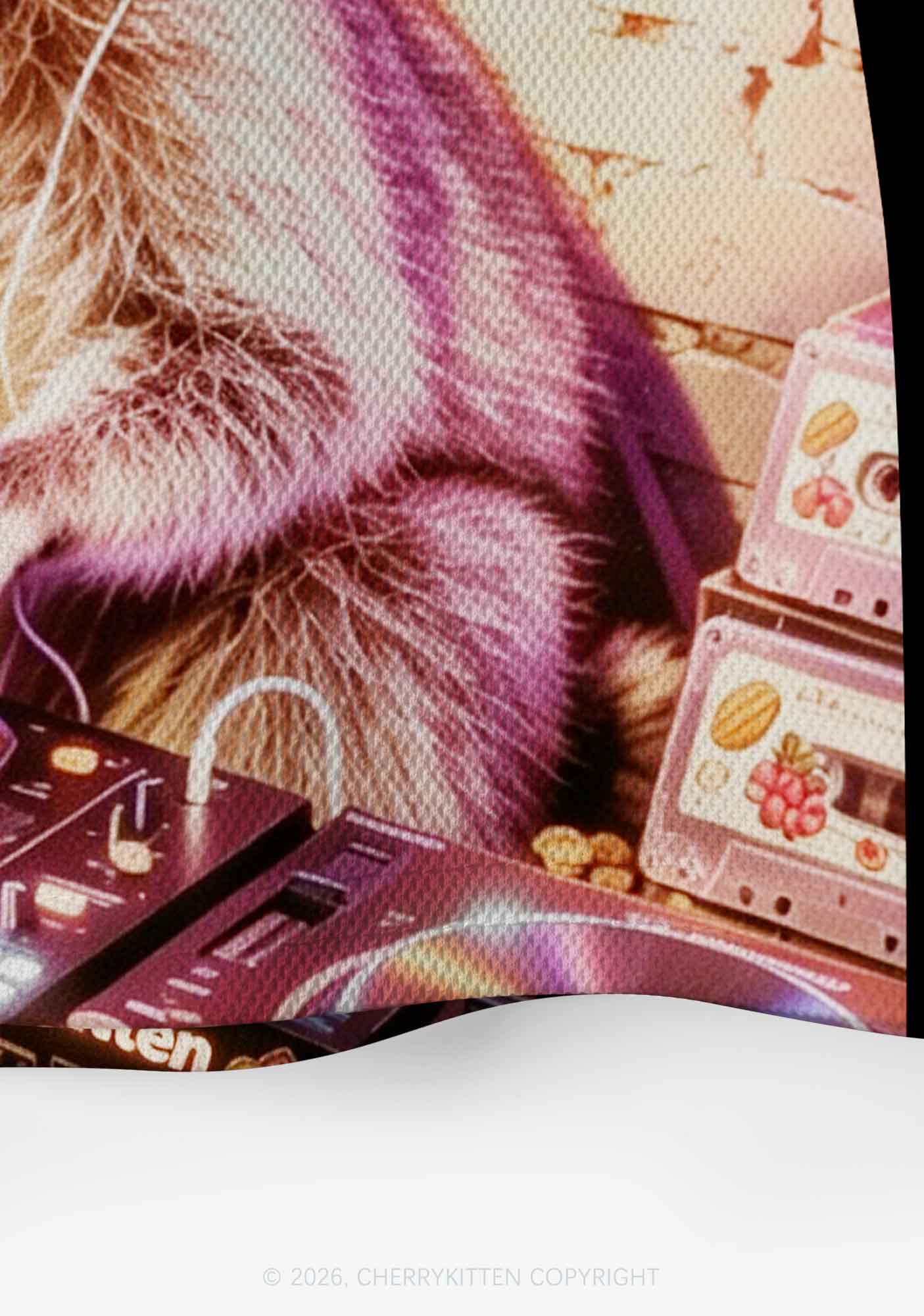 Club DJ Raccoon Y2K Crop Sport Jersey Shirts Cherrykitten