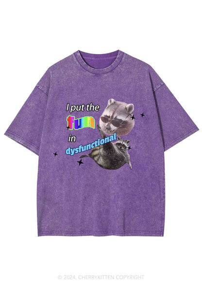 I Put The Fun In Dysfunctional Y2K Washed Tee Cherrykitten