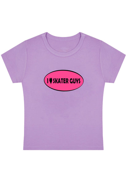 Curvy I Love Skater Guys Baby Tee