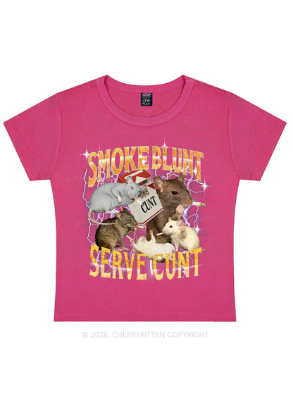 Smoke Blunt Rats Y2K Baby Tee Cherrykitten
