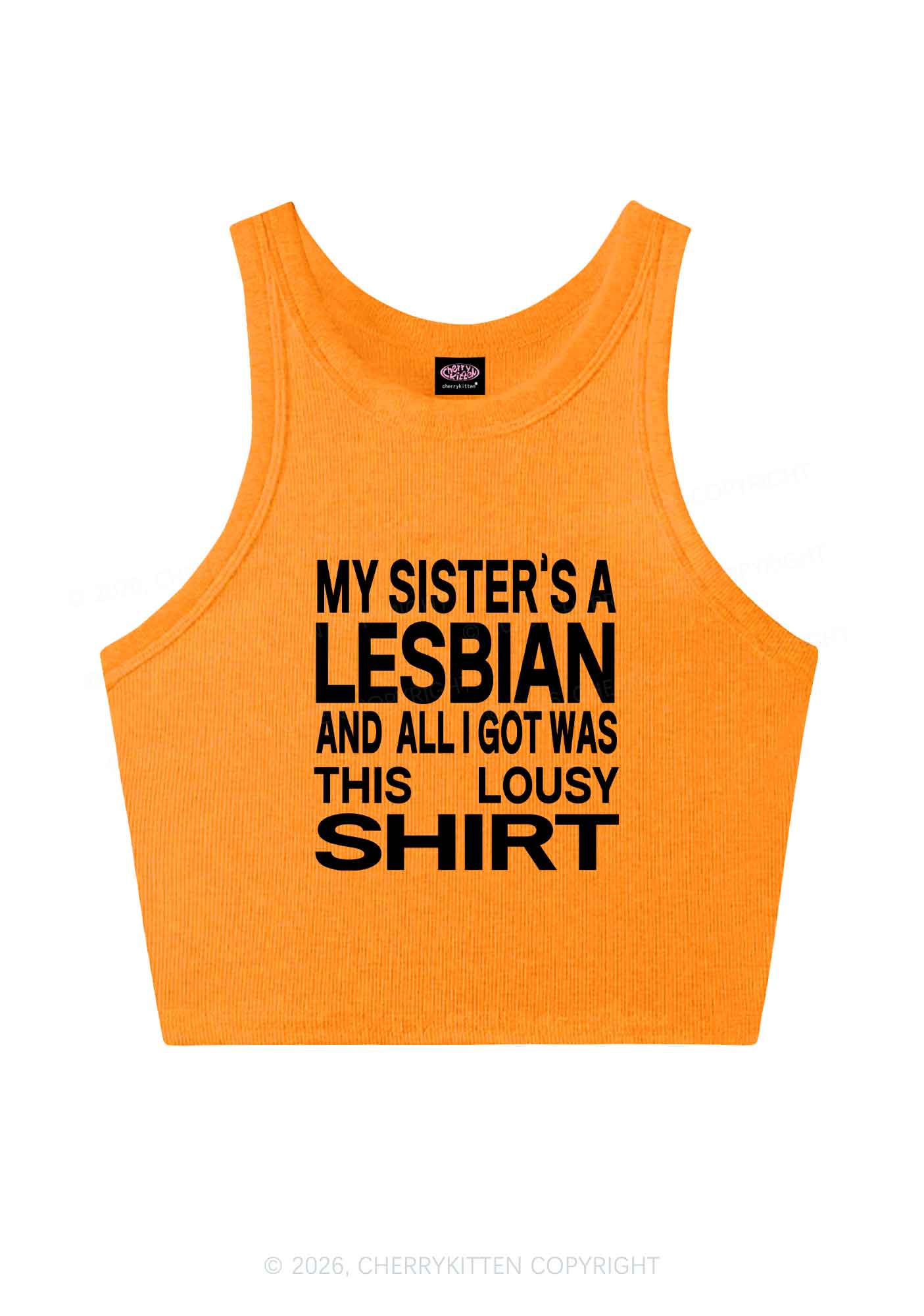 My Sisters A Lesbian Pride Y2K Crop Tank Top Cherrykitten