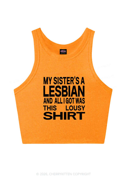 My Sisters A Lesbian Pride Y2K Crop Tank Top Cherrykitten