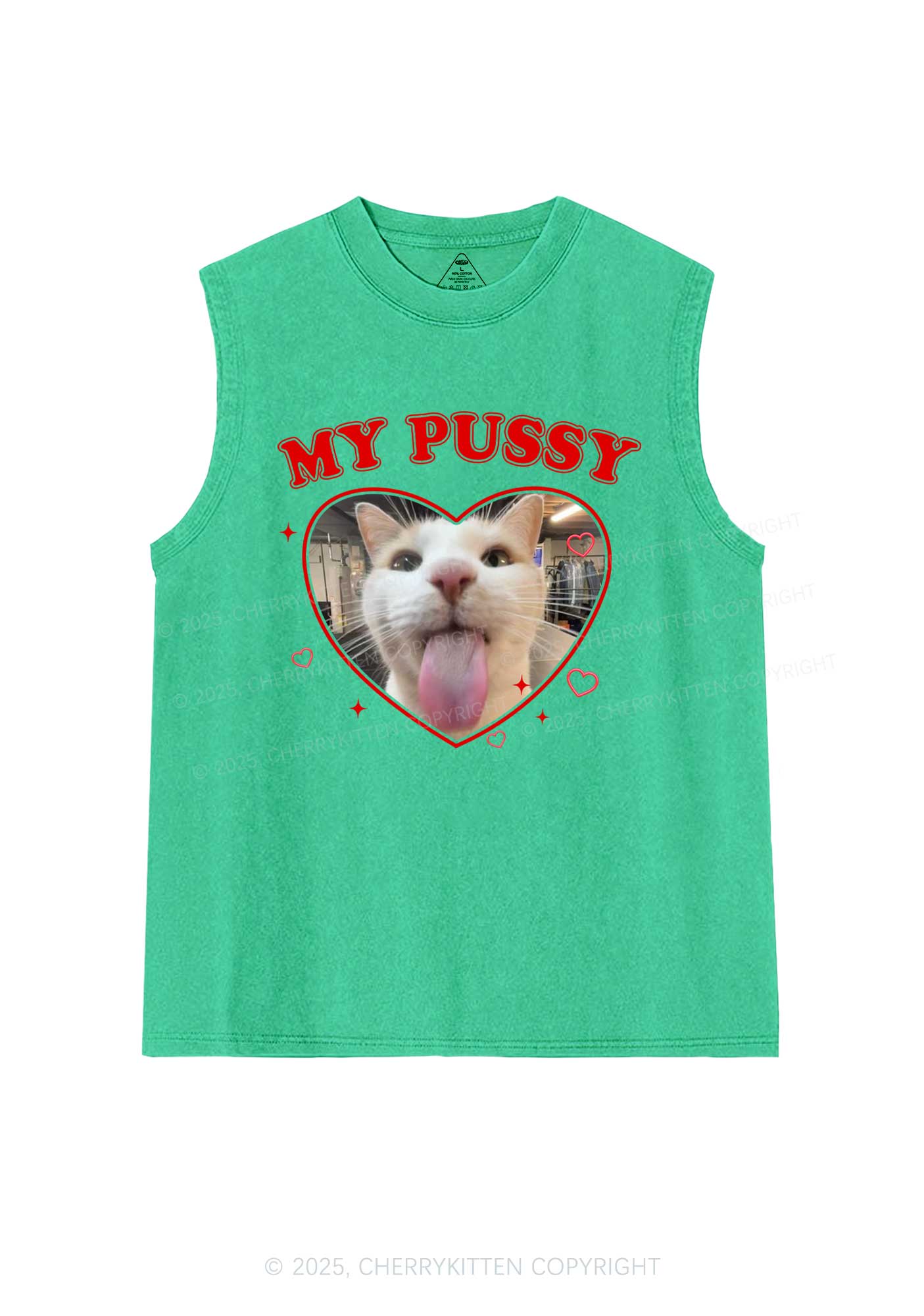 Custom Pet Puxxy Y2K Washed Muscle Tank Cherrykitten