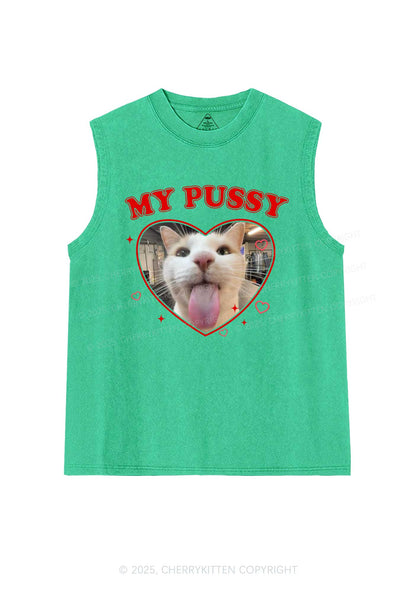 Custom Pet Puxxy Y2K Washed Muscle Tank Cherrykitten