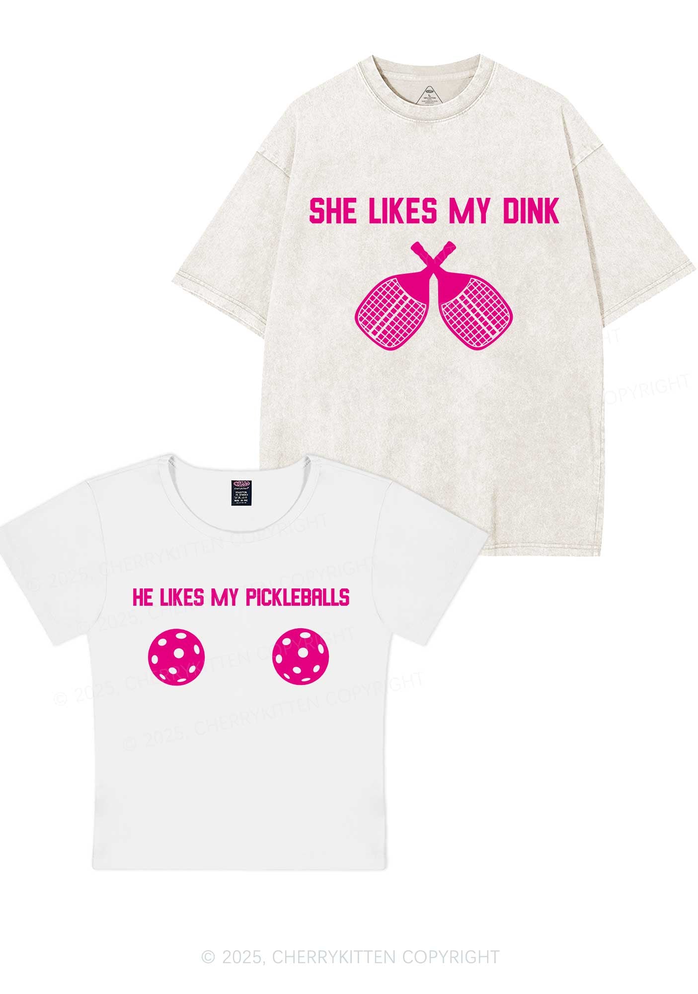 Pickleball Couple Y2K Valentine's Day Couple Shirt Cherrykitten