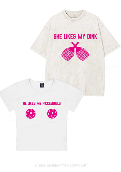 Pickleball Couple Y2K Valentine's Day Couple Shirt Cherrykitten