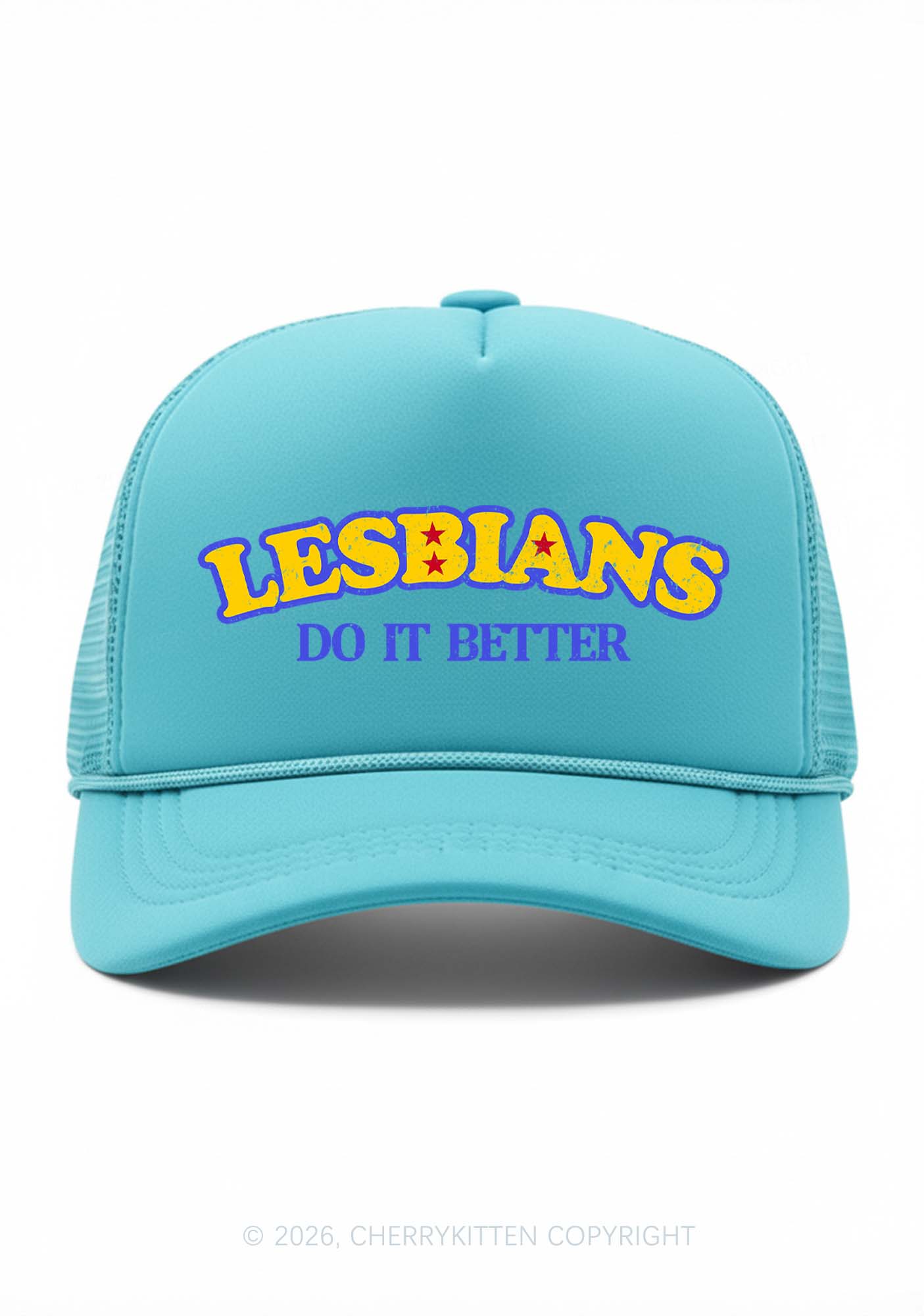 Lesbians Do It Better Pride Y2K Trucker Hat Cherrykitten