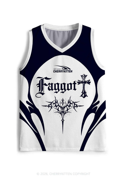 Gothic Cross Faggot Pride Y2K Sport Jersey Tank Cherrykitten