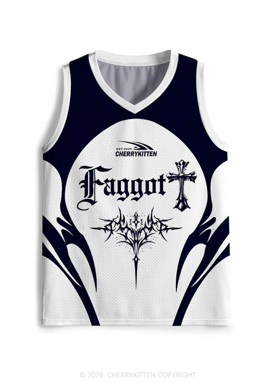 Gothic Cross Faggot Pride Y2K Sport Jersey Tank Cherrykitten