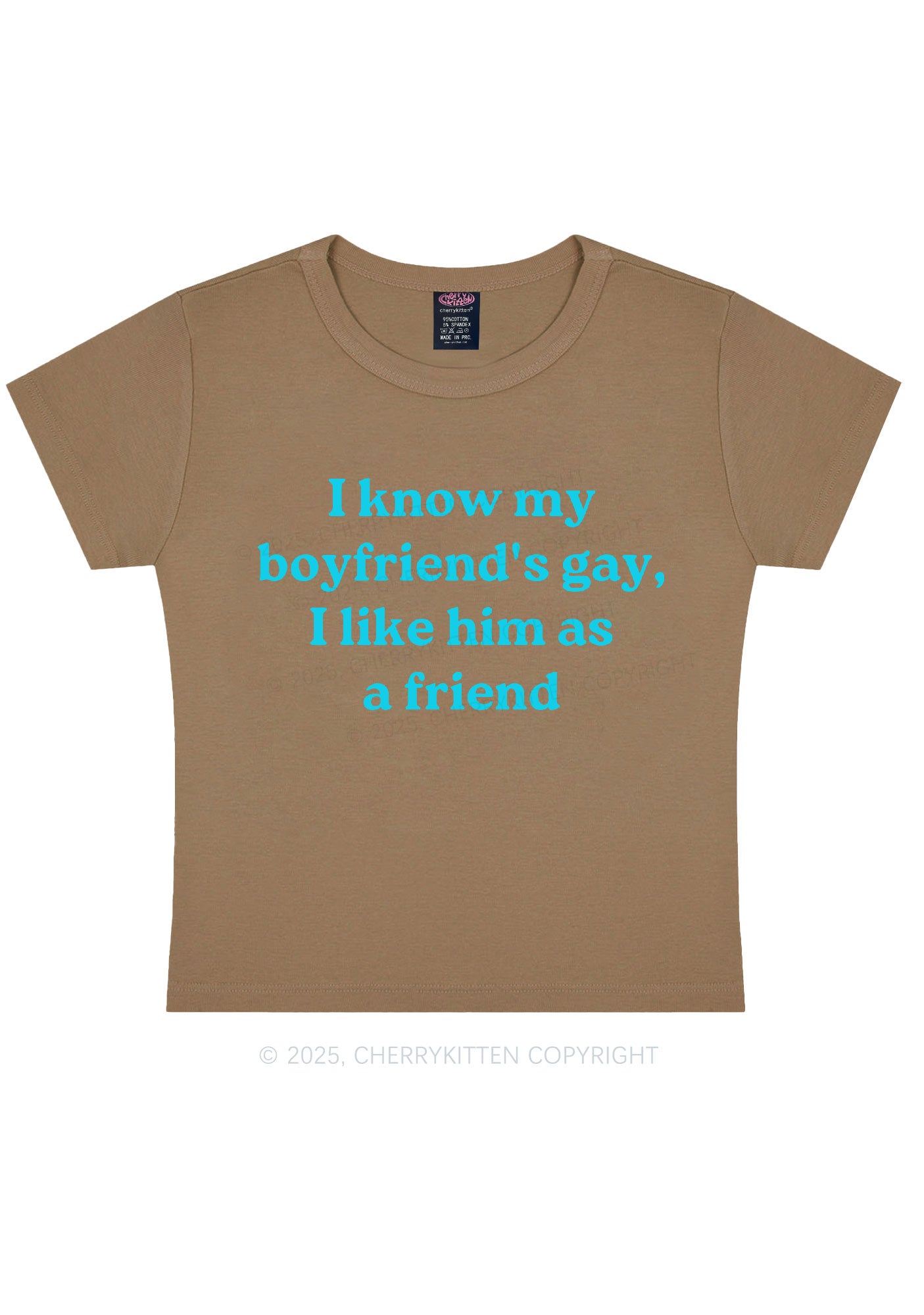 I Know My BF Is Gay Pride Y2K Baby Tee Cherrykitten