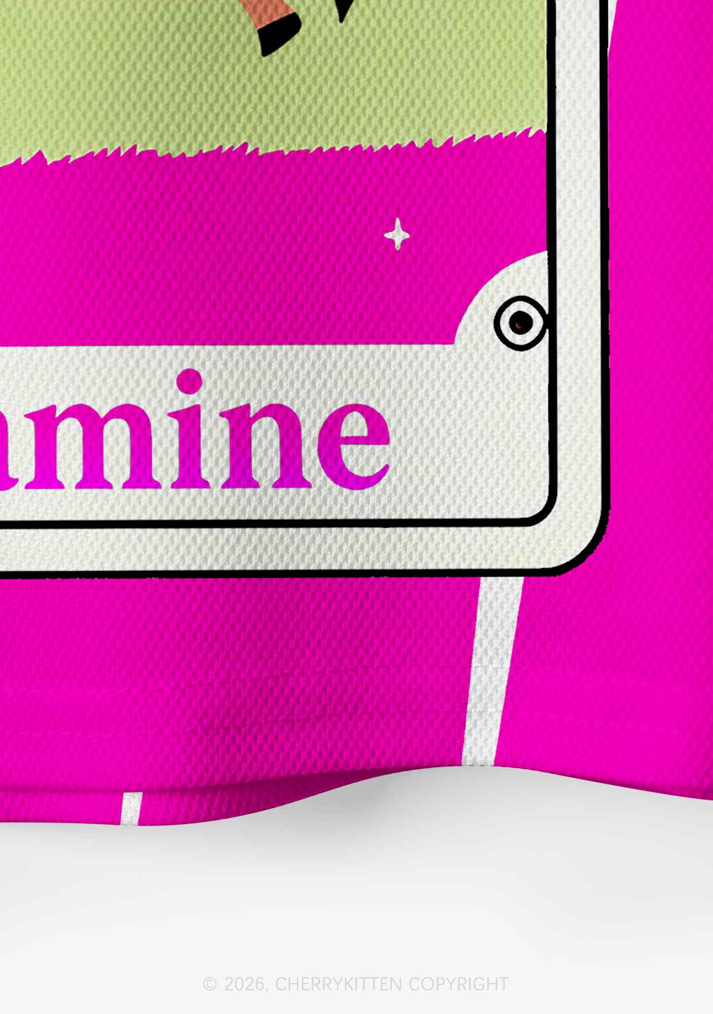 Hot Pink K Pony Y2K Crop Sport Jersey Shirts Cherrykitten