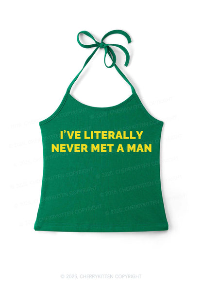 Never Met A Man Pirde Y2K Halter Neck Cami Cherrykitten
