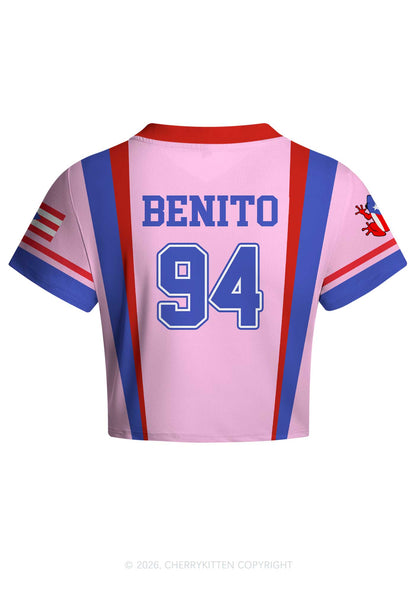 Pink Football Bunny Y2K Crop Football Jersey Shirts Cherrykitten