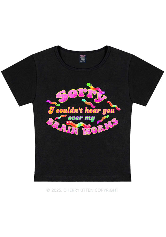 Brain Worms Y2K Baby Tee Cherrykitten