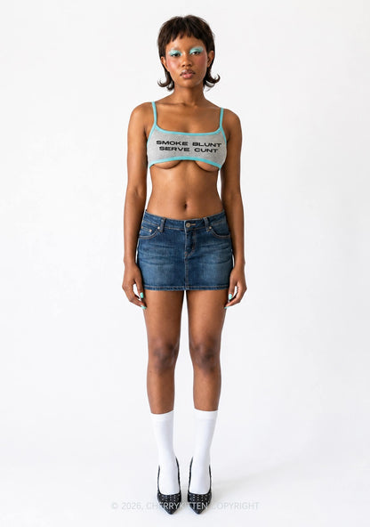 Smoke Blunt Y2K Super Crop Cami Cherrykitten