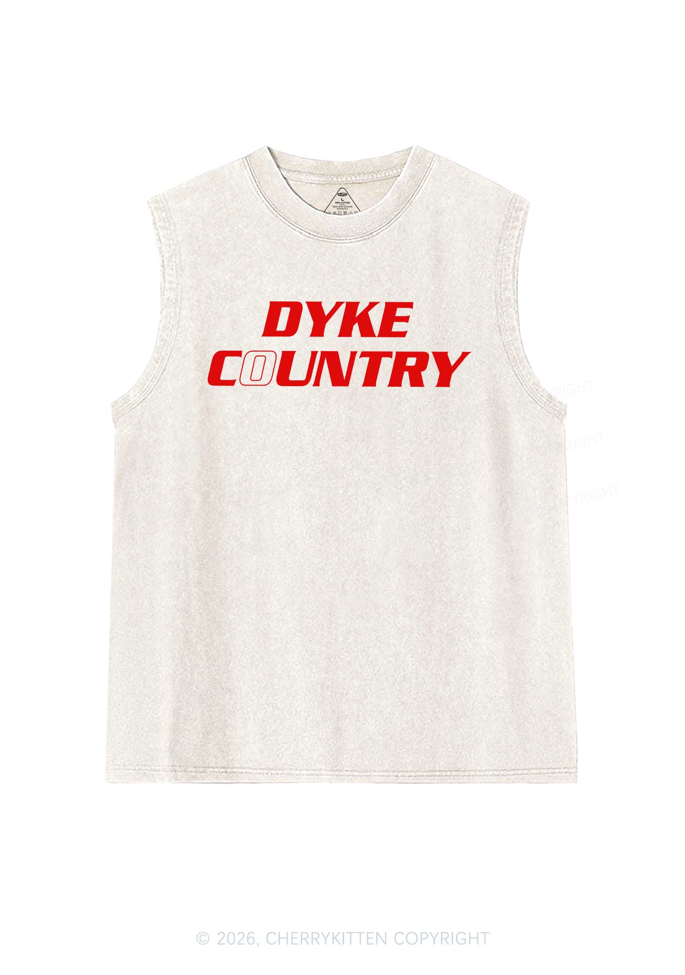 Dyke Country Pride Y2K Washed Muscle Tank Cherrykitten