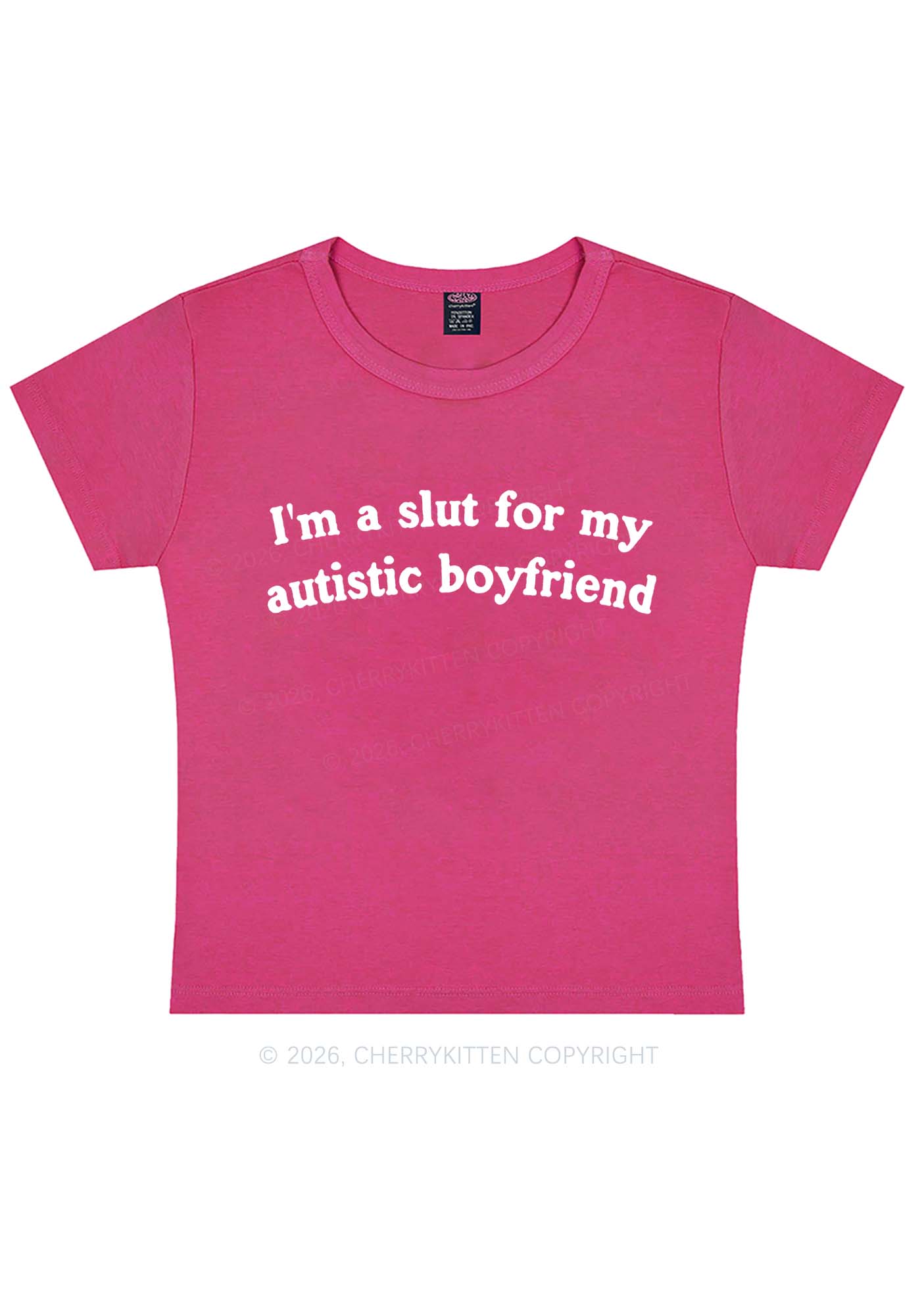 Slxt For My Autistic BF Y2K Baby Tee Cherrykitten