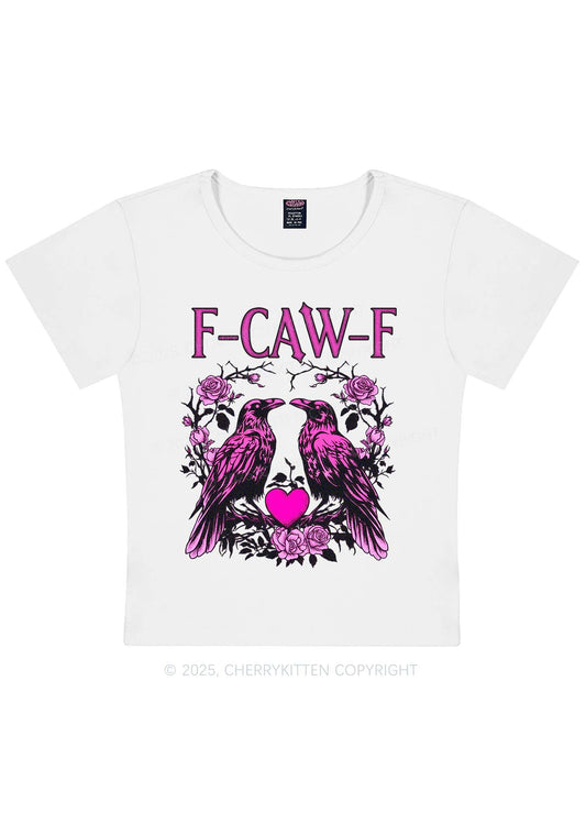 F CAW F Pink Ravens Valentine's Day Y2K Baby Tee Cherrykitten